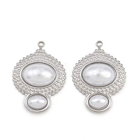 304 Stainless Steel & ABS Plastic Imitation Pearl Pendants STAS-Z166-15P-1