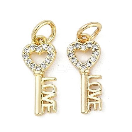 Rack Plating Brass Micro Pave Cubic Zirconia Pendants LS-KK-H509-05G-1