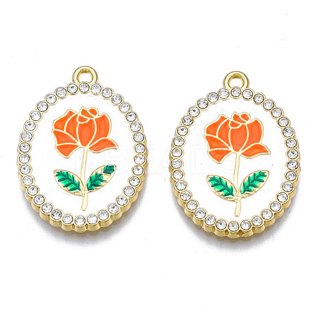 Rack Plating Alloy Enamel Pendants PALLOY-S132-337D-1