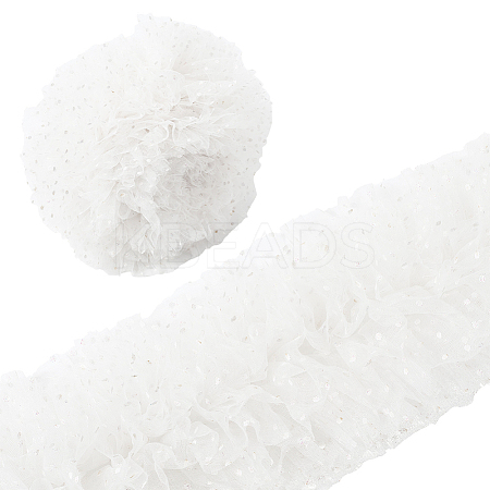 3 Yards Polyester Pleated Lace Trim OCOR-GF0003-99A-02-1