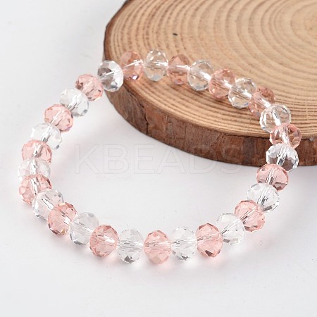 Faceted Abacus Glass Beaded Stretch Bracelets BJEW-J172-10-1