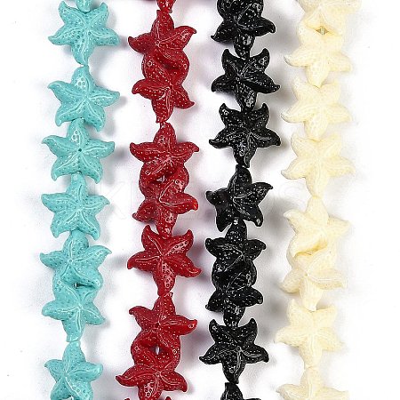 Synthetic Coral Dyed Carved Beads Strands CORA-K009-06B-1