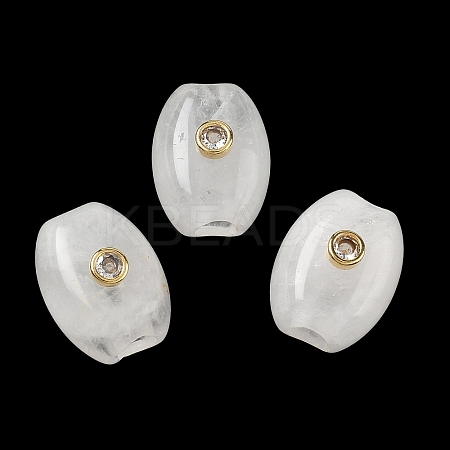 Natural Quartz Crystal European Beads GG-CBA105B-02L-G-1