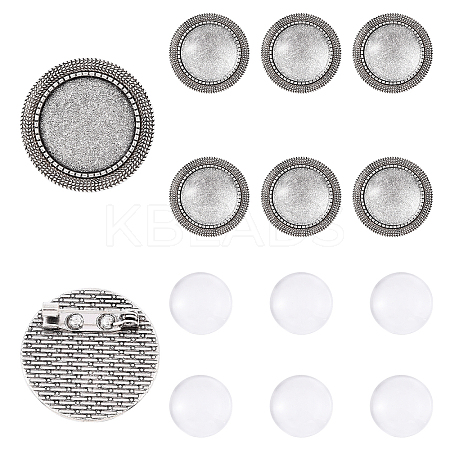 DIY Flat Round Brooch Making Kits DIY-YW0017-50-1