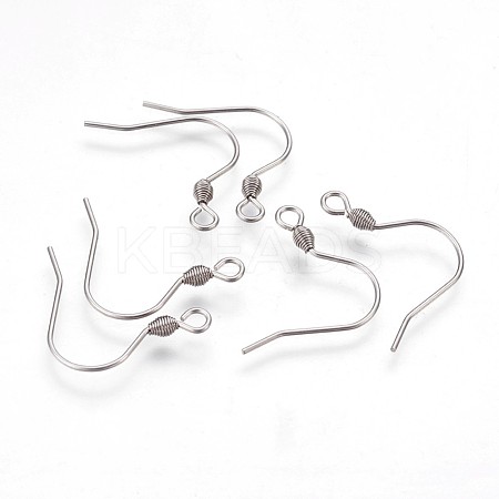 304 Stainless Steel Earring Hooks STAS-P220-12P-1