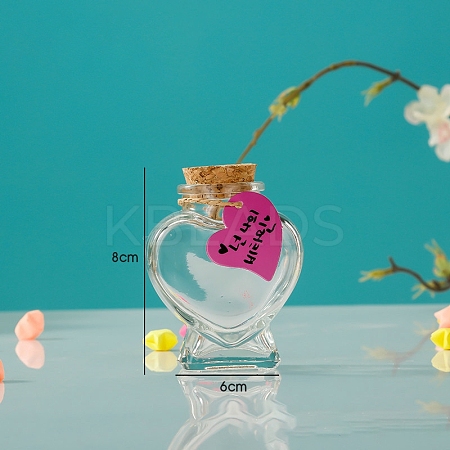 Heart Glass Empty Wishing Bottle LS-BOTT-PW0003-004K-1