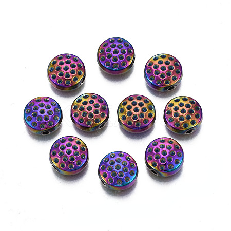 Rack Plating Rainbow Color Alloy Bead Rhinestone Settings PALLOY-S180-360-1