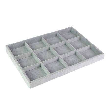 12 Grids Velvet Jewelry Trays for Necklaces Rings Bracelets Storage PW-WG64371-04-1