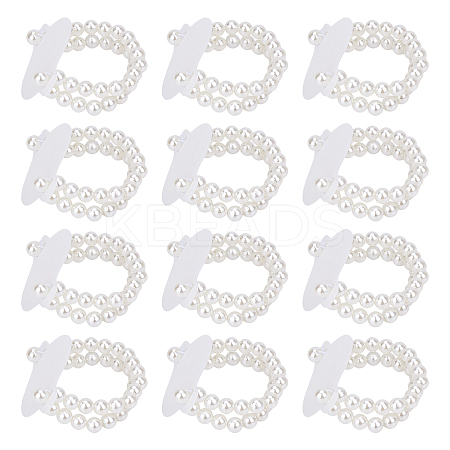 Plastic Imitation Pearl Stretch Bracelets FIND-NB0001-22-1