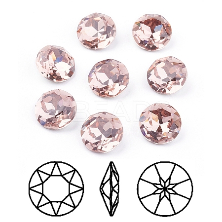 Pointed Back & Back Plated K9 Glass Rhinestone Cabochons RGLA-J012-10mm-319-1