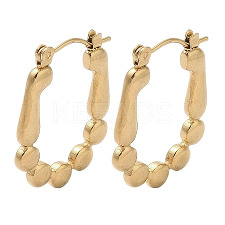 Bubble 201 Stainless Steel Half Hoop Earrings for Women EJEW-G385-38G-1