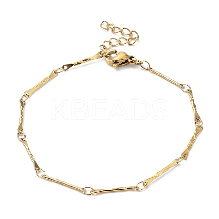 Ion Plating(IP) 304 Stainless Steel Bar Link Chain Brcelets BJEW-K226-11G-1