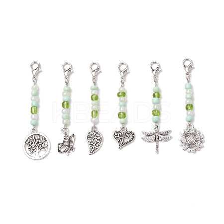 6Pcs Zinc Alloy Pendant Decorations HJEW-JM03159-02-1