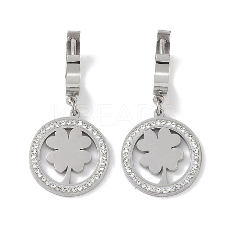 304 Stainless Steel Rhinestone Dangle Earrings EJEW-L283-045P-1