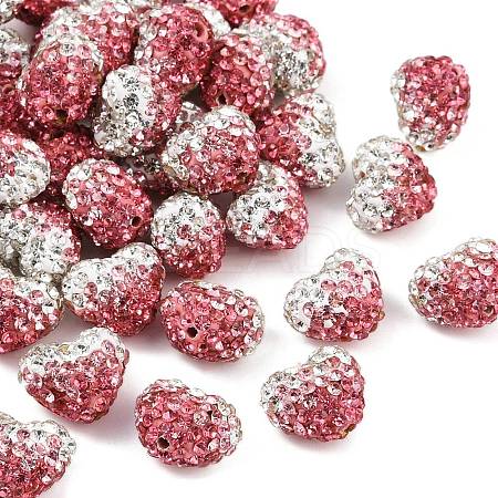 Valentine's Day Gradient Color Polymer Clay Grade A Rhinestone Beads RB-A049-06-1