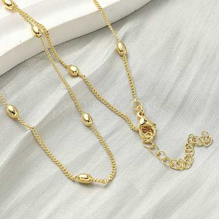 1.5MM Brass Twisted Curb Chain Necklaces for Women Men NJEW-F350-04G-1