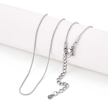1MM 304 Stainless Steel Serpentine Chain Necklaces for Women Men NJEW-T016-11P-1