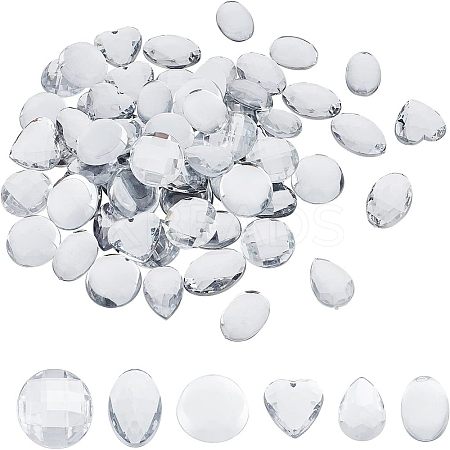 CHGCRAFT 120Pcs 6 Style Acrylic Rhinestone Cabochons GACR-CA0001-02-1