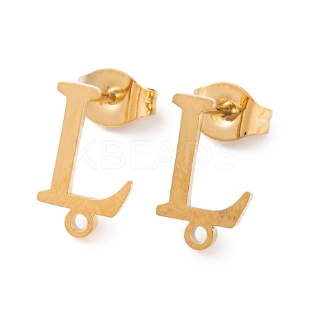 Ion Plating(IP) 304 Stainless Steel Stud Earrings FIND-Q103-01L-G-1