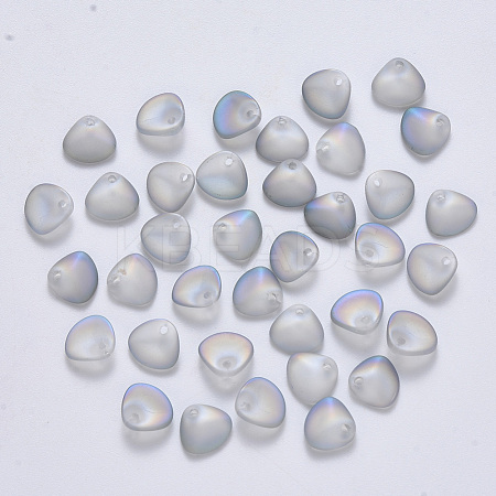Spray Painted Glass Charms GLAA-R111-01-C02-1