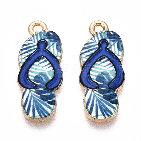 Alloy Enamel Pendants ENAM-T022-39KCG-02-1