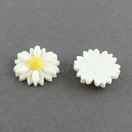Flatback Hair & Costume Accessories Ornaments Scrapbook Embellishments Resin Flower Daisy Cabochons CRES-Q103-01-1-1
