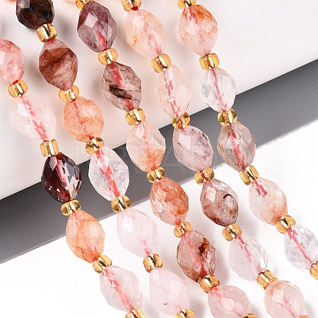 Natural Hematoid Quartz/Ferruginous Quartz Beads Strands G-N342-35-8x6-13-1