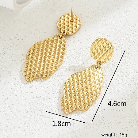 Gorgeous Vintage Stainless Steel Gold Plated Irregular Metal Texture Heart Exaggerated Lady Earrings RH6576-3-1
