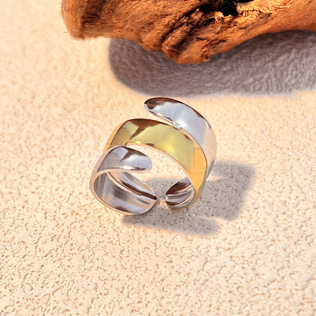 304 Stainless Steel Adjustable Cuff Rings LS-RJEW-S626-01GP-A-1