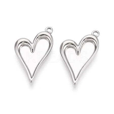 304 Stainless Steel Pendant Cabochon Settings STAS-T067-65P-1