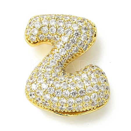 Rack Plating Brass Cubic Zirconia Pendants KK-S378-02G-Z-1