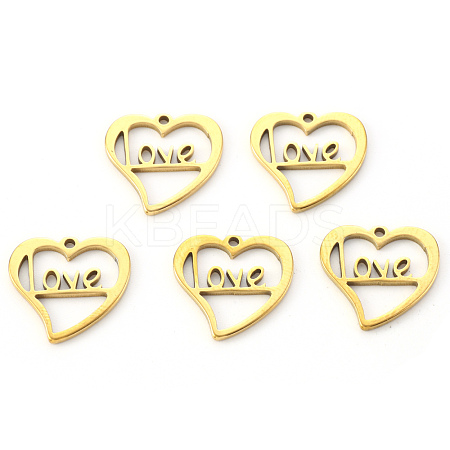 PVD Vacuum Plating 304 Stainless Steel Charms X-STAS-N092-84G-1