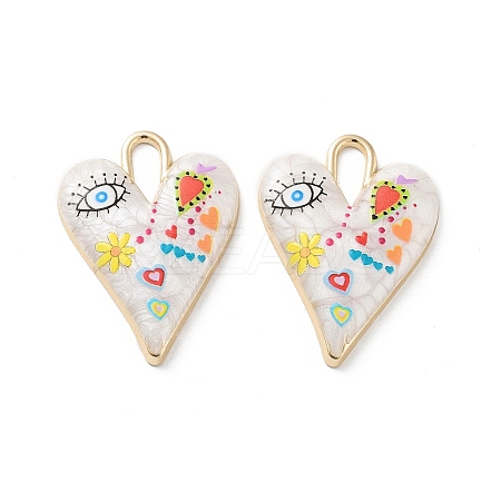 Rack Plating Alloy Enamel Pendants FIND-C050-09G-06-1