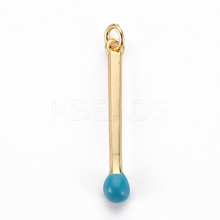 Brass Enamel Pendants KK-S362-032D-NR-1