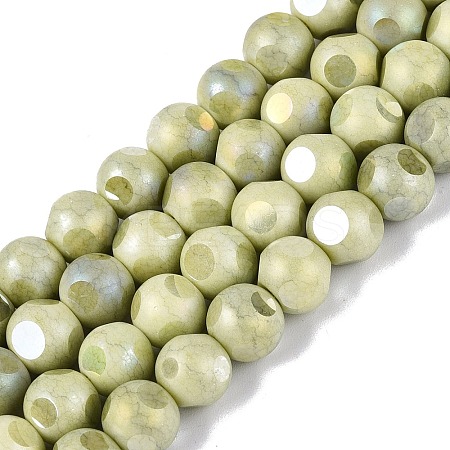 Ombre Effect Dyed Electroplate Opaque Glass Beads Strands EGLA-Q130-01A-10-1