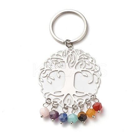 201 Stainless Steel Filigree Pendants Keychains KEYC-JKC00293-1