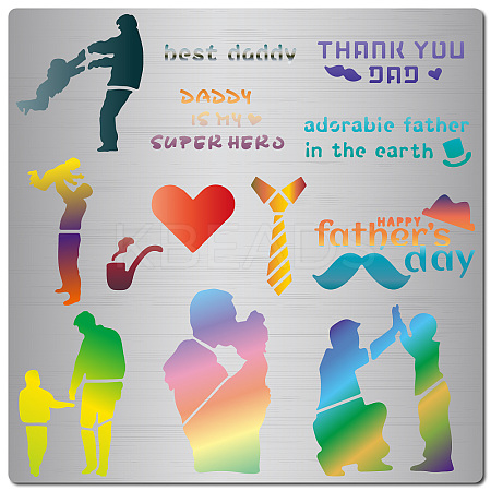 Father's Day Stainless Steel Cutting Dies Stencils DIY-WH0238-173-1