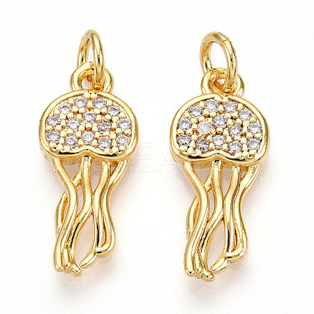 Brass Micro Pave Cubic Zirconia Pendants KK-N257-12G-1