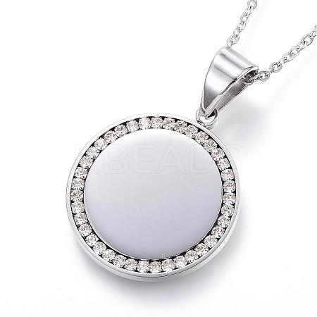 304 Stainless Steel Pendant Necklaces NJEW-G279-02P-1