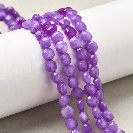 Natural Dyed White Jade Beads Strands G-C179-A6mm-03-1