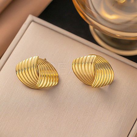 304 Stainless Steel Stud Earrings EJEW-Q040-02B-G-1
