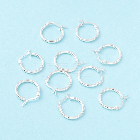 925 Sterling Silver Hoop Earrings STER-P047-13B-S-1