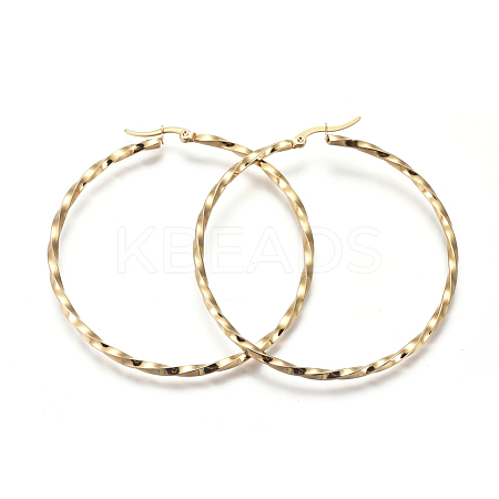 201 Stainless Steel Big Hoop Earrings EJEW-A054-06A-G-1