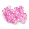 Transparent Spray Painting Crackle Glass Beads GLAA-L046-01B-37-1