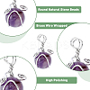 6Pcs 6 Style Natural Gemstone Pendants G-DC0001-17-4