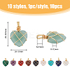 10Pcs 10 Styles Natural & Synthetic Mixed Gemstone Pendants G-FH0002-26-2