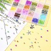 DIY Round Glass Imitation Opalite Beads & Alloy Pendants Bracelets Making Kits DIY-FS0006-39-9
