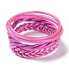 4Pcs 4 Style Plastic Cord Braided Jelly Stretch Bracelets Set BJEW-R313-02D-1