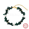 Natural Malachite Braided Beads Bracelets BJEW-L692-001G-1