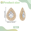 4Pcs Brass Rhinestone Shoe Decorations FIND-MA0001-02A-2